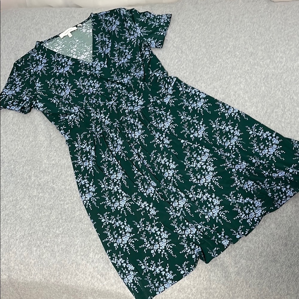 Lark & Ro Floral Dress Large Stretchy Slinky Knit Office Career Comfort Mature